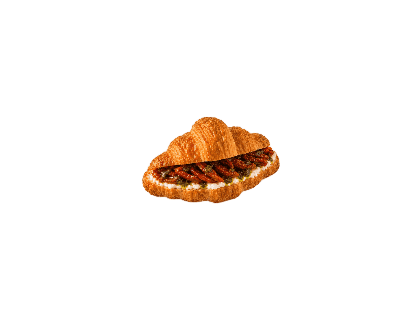Croissant queso crema, pesto y tomate seco
