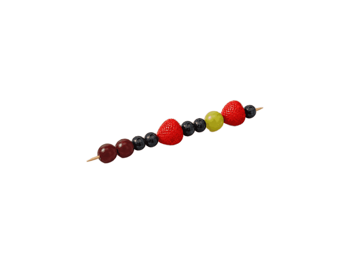 Blueberry, strawberry and grape skewer